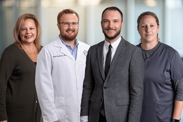 From left: Kelly (Care Team Coordinator), Dr. Ryan Unger, Noah Vanderhei, (Physician Assistant), and Christina (Registered Nurse)