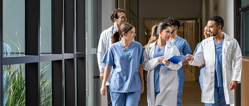 Care Team Talking and Walking