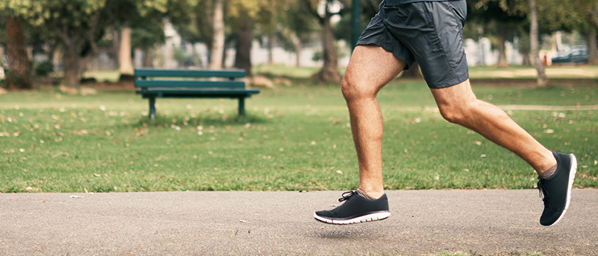 Running in a Park, man's Legs