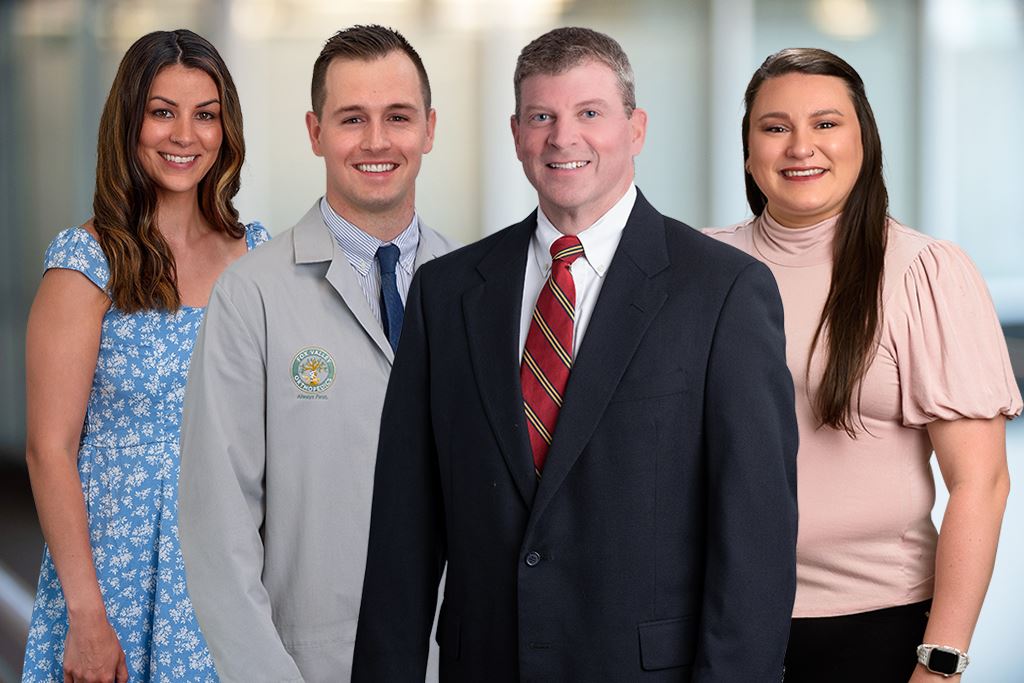 Dr. Seeds and clinical team members at Fox Valley Orthopedics posing for a group portrait.