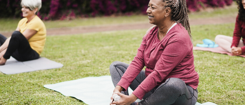 Woman Doing Yoga Outdoors