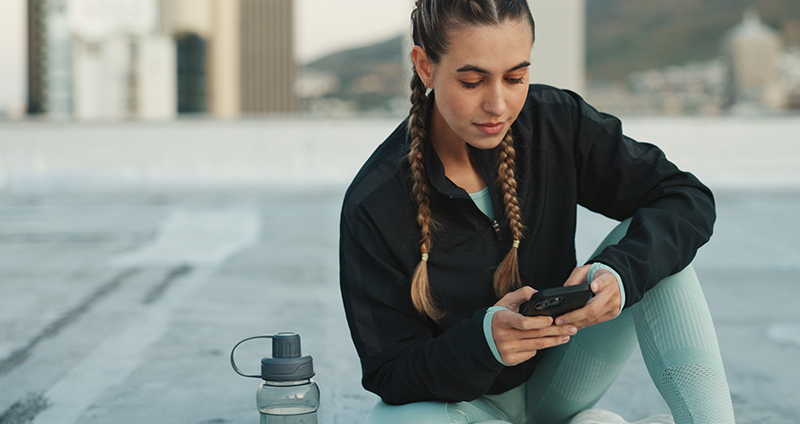 Athlete on a Cell Phone