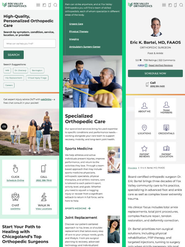 Preview of updated Fox Valley website design