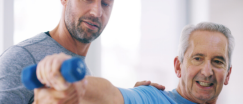 Man Doing Arm Lift Weights