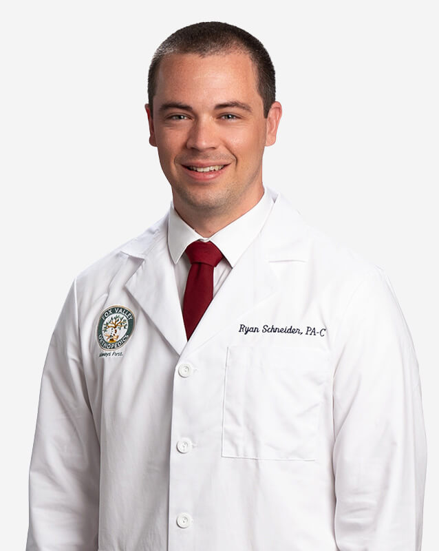 Ryan Schneider, PA-C, orthopedic physician assistant and joint replacement specialist at Fox Valley Orthopedics